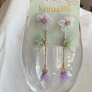 Lonna & Lilly Lavender and Sage Floral Dangle Earrings